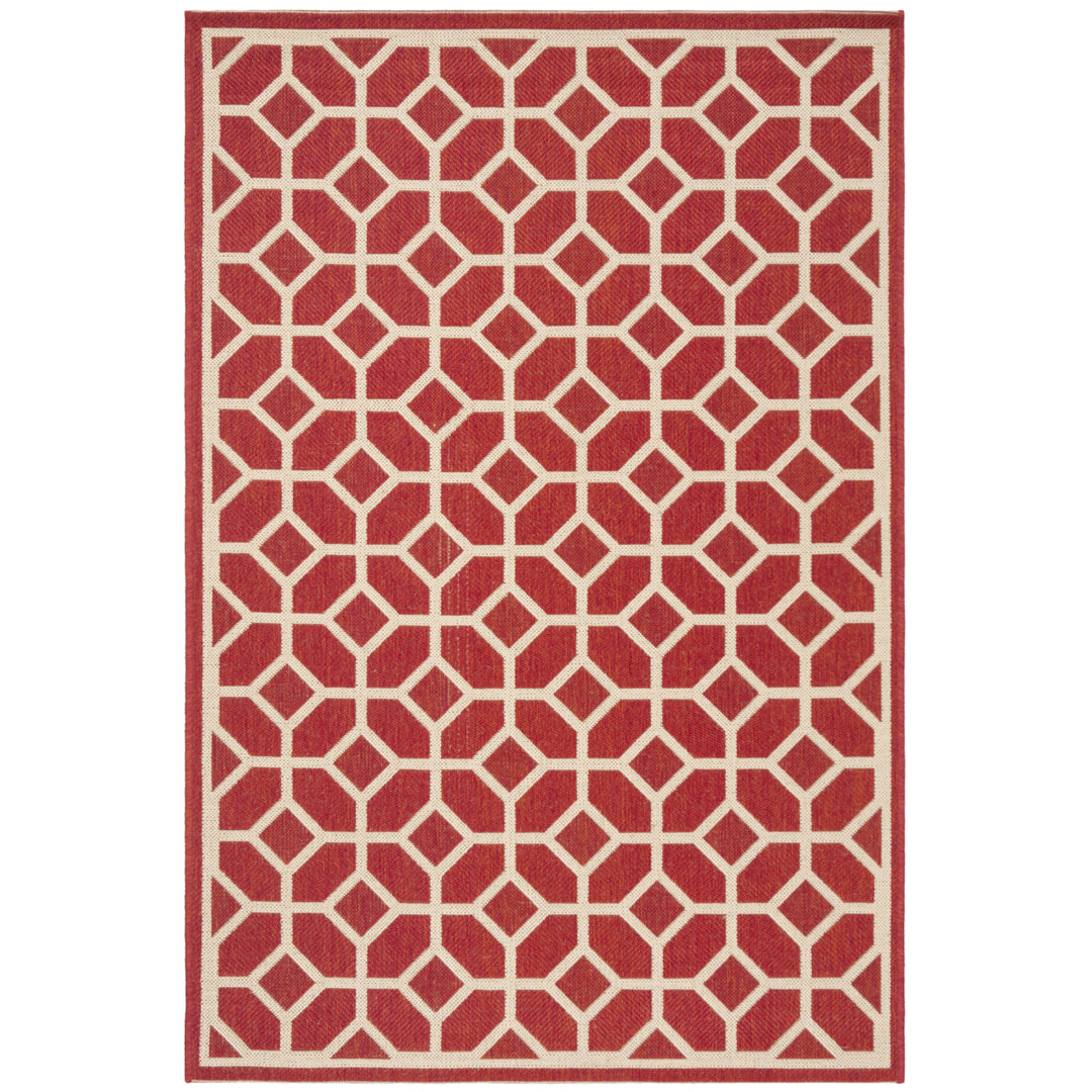 SAFAVIEH Indoor Outdoor BHS127Q Beach House Red / Creme Rug Image 9