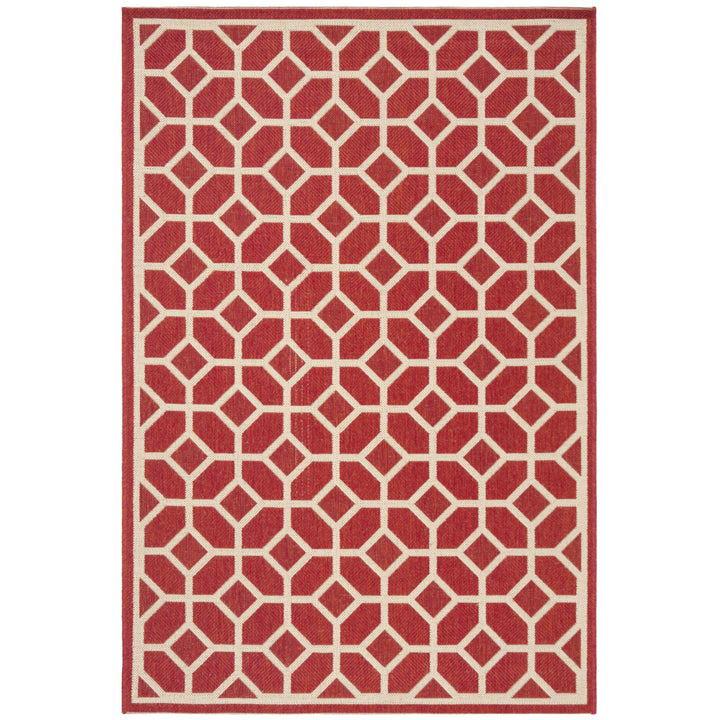 SAFAVIEH Indoor Outdoor BHS127Q Beach House Red / Creme Rug Image 9