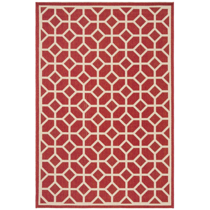 SAFAVIEH Indoor Outdoor BHS127Q Beach House Red / Creme Rug Image 1