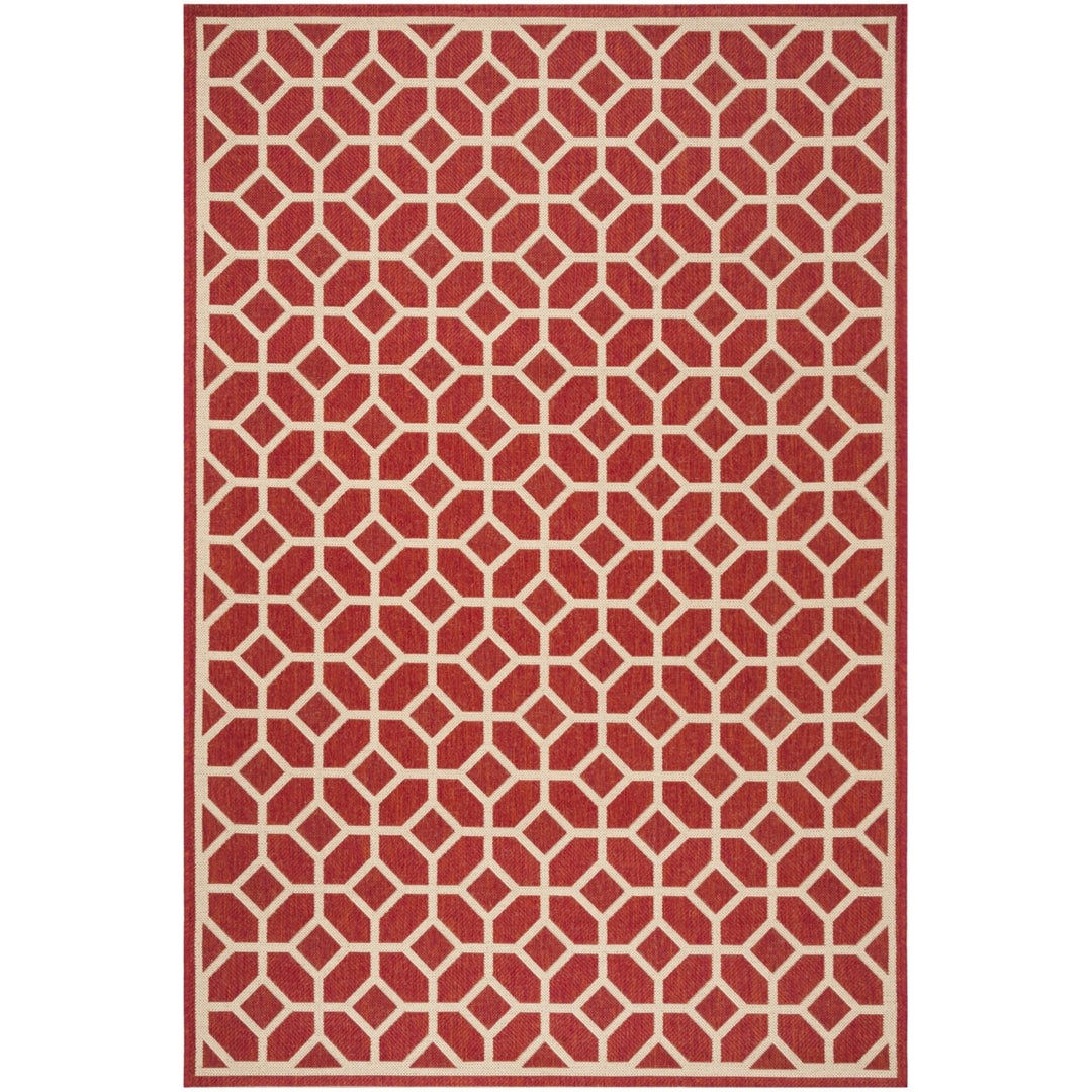 SAFAVIEH Indoor Outdoor BHS127Q Beach House Red / Creme Rug Image 10
