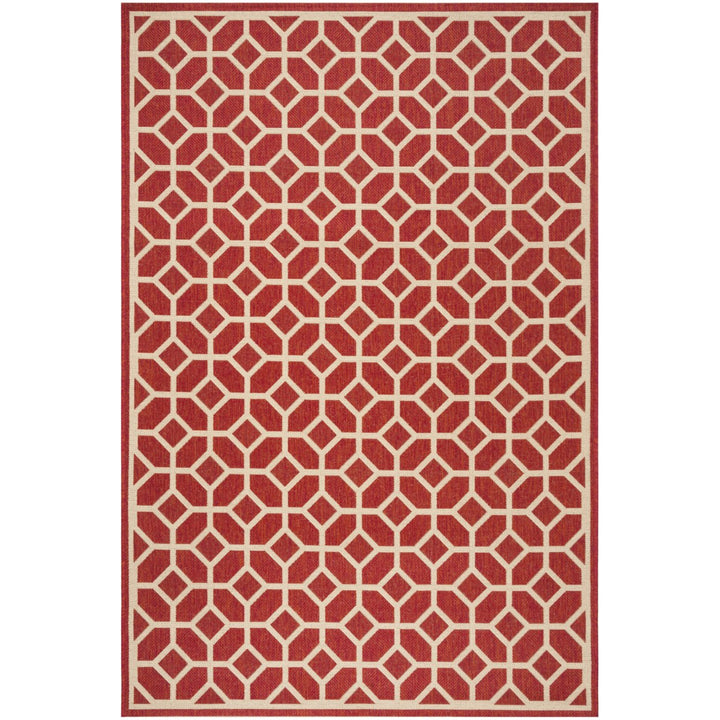SAFAVIEH Indoor Outdoor BHS127Q Beach House Red / Creme Rug Image 1