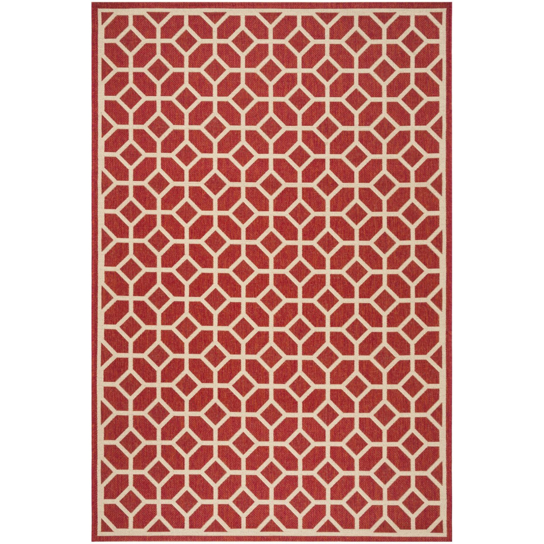 SAFAVIEH Indoor Outdoor BHS127Q Beach House Red / Creme Rug Image 1