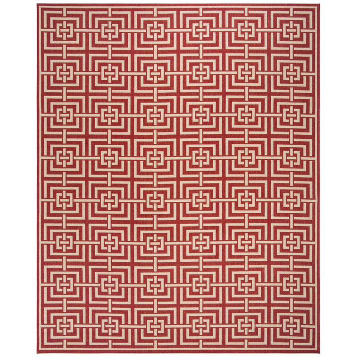SAFAVIEH Indoor Outdoor BHS128Q Beach House Red / Creme Rug Image 4