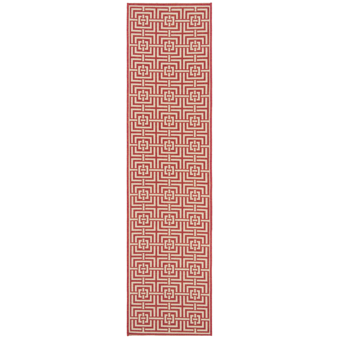 SAFAVIEH Indoor Outdoor BHS128Q Beach House Red / Creme Rug Image 5