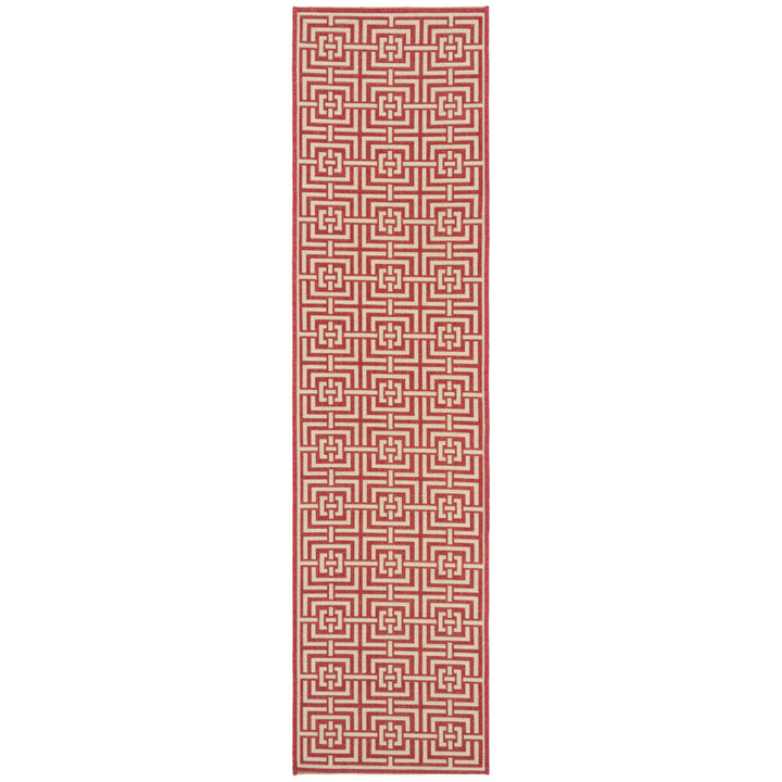 SAFAVIEH Indoor Outdoor BHS128Q Beach House Red / Creme Rug Image 5