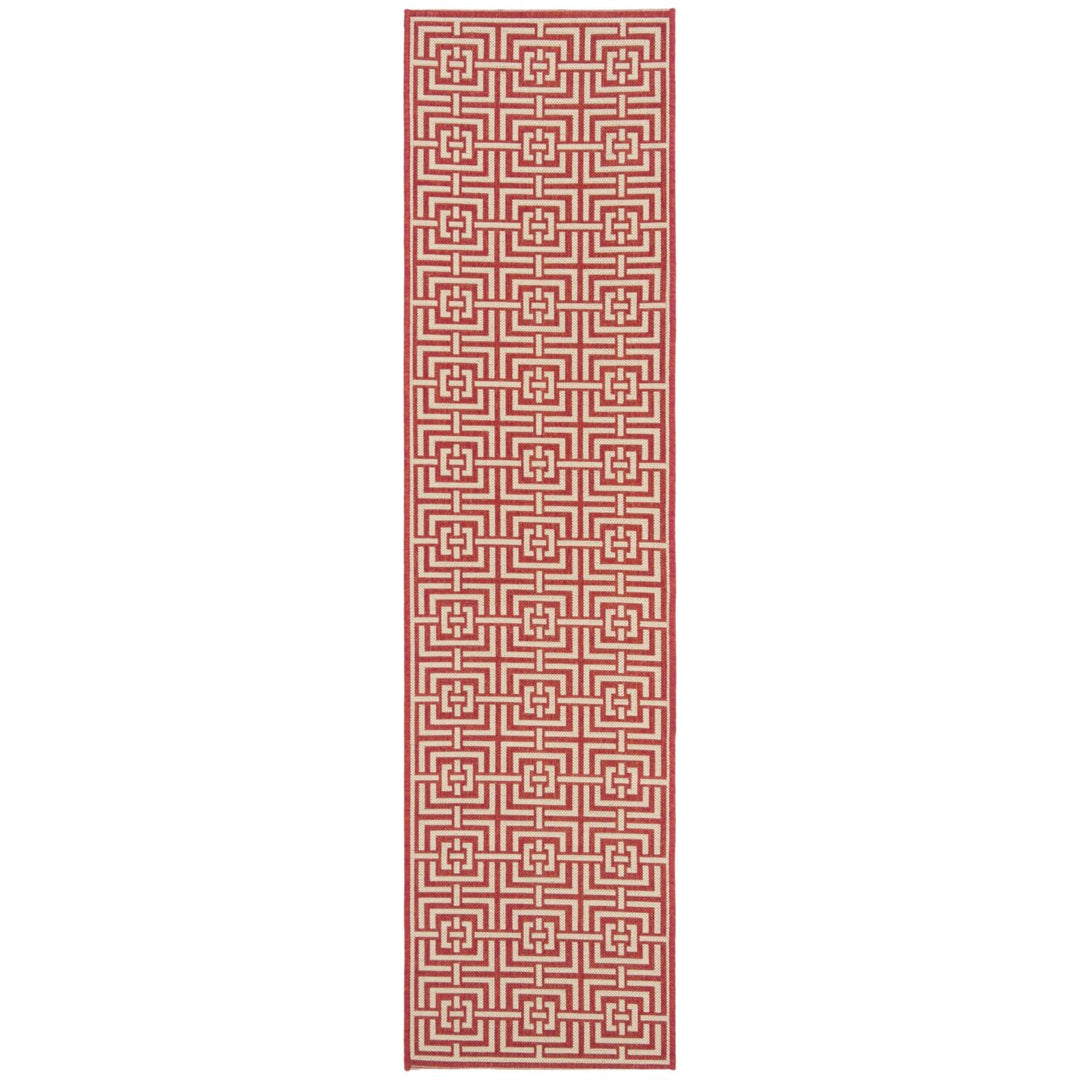 SAFAVIEH Indoor Outdoor BHS128Q Beach House Red / Creme Rug Image 1