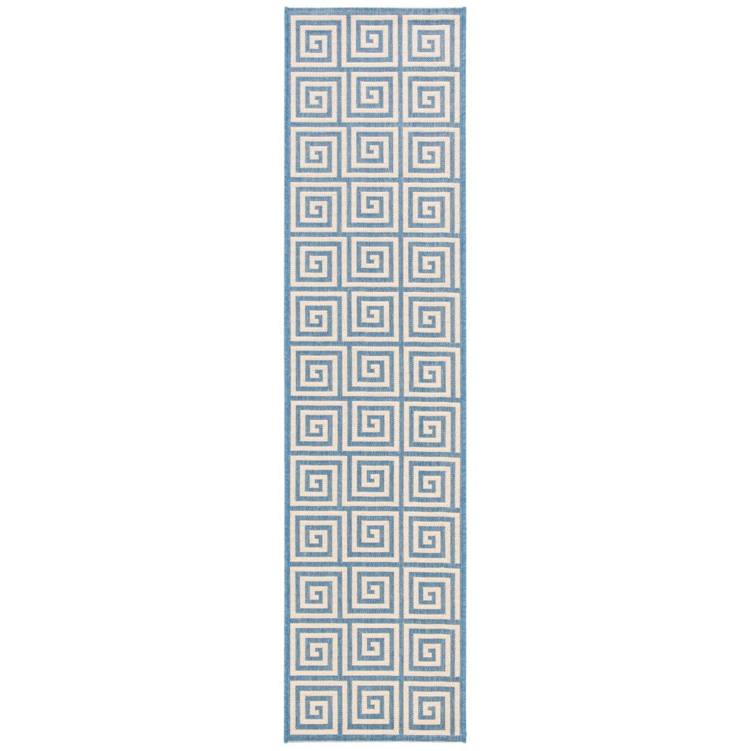 SAFAVIEH Indoor Outdoor BHS129N Beach House Cream / Blue Rug Image 1