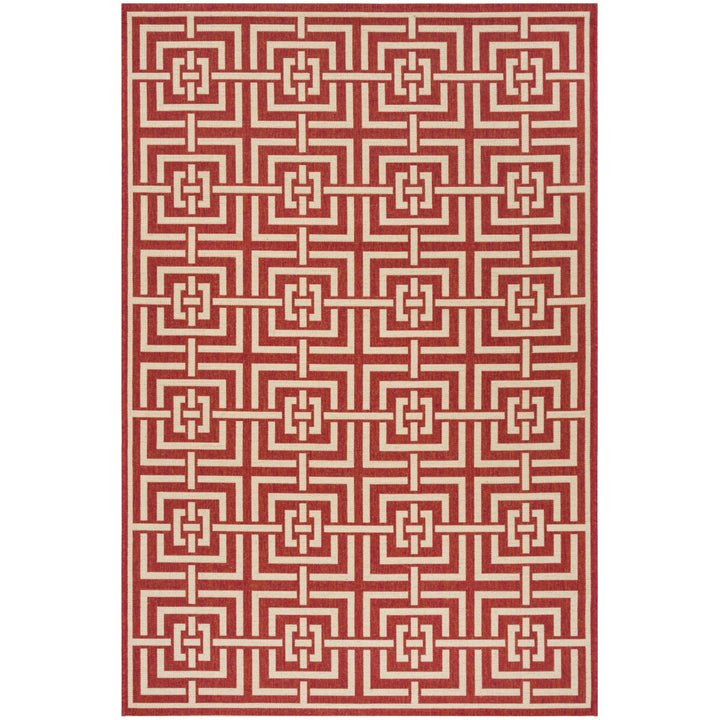 SAFAVIEH Indoor Outdoor BHS128Q Beach House Red / Creme Rug Image 7