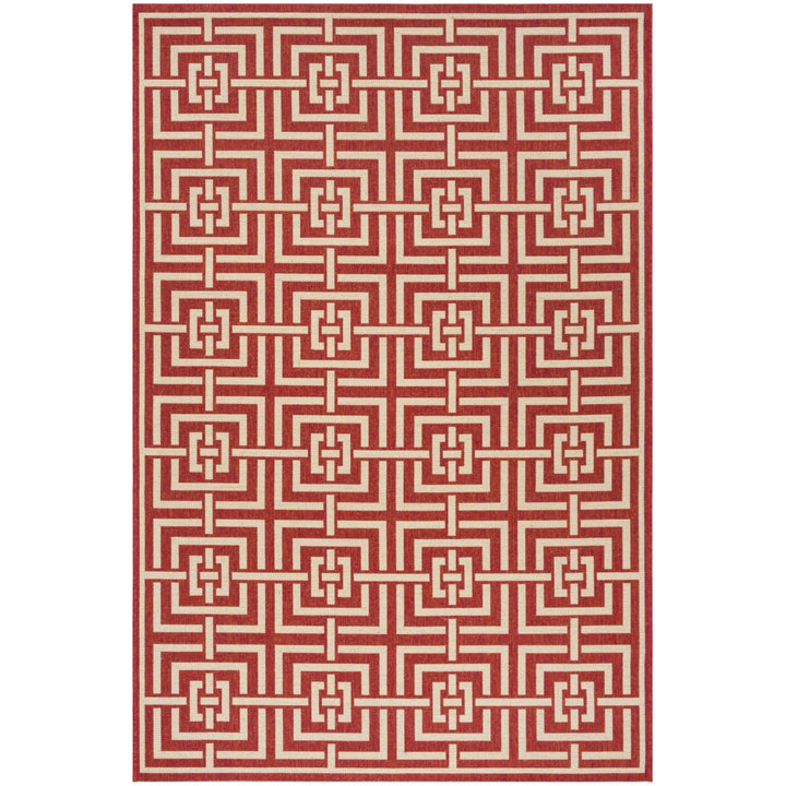 SAFAVIEH Indoor Outdoor BHS128Q Beach House Red / Creme Rug Image 1