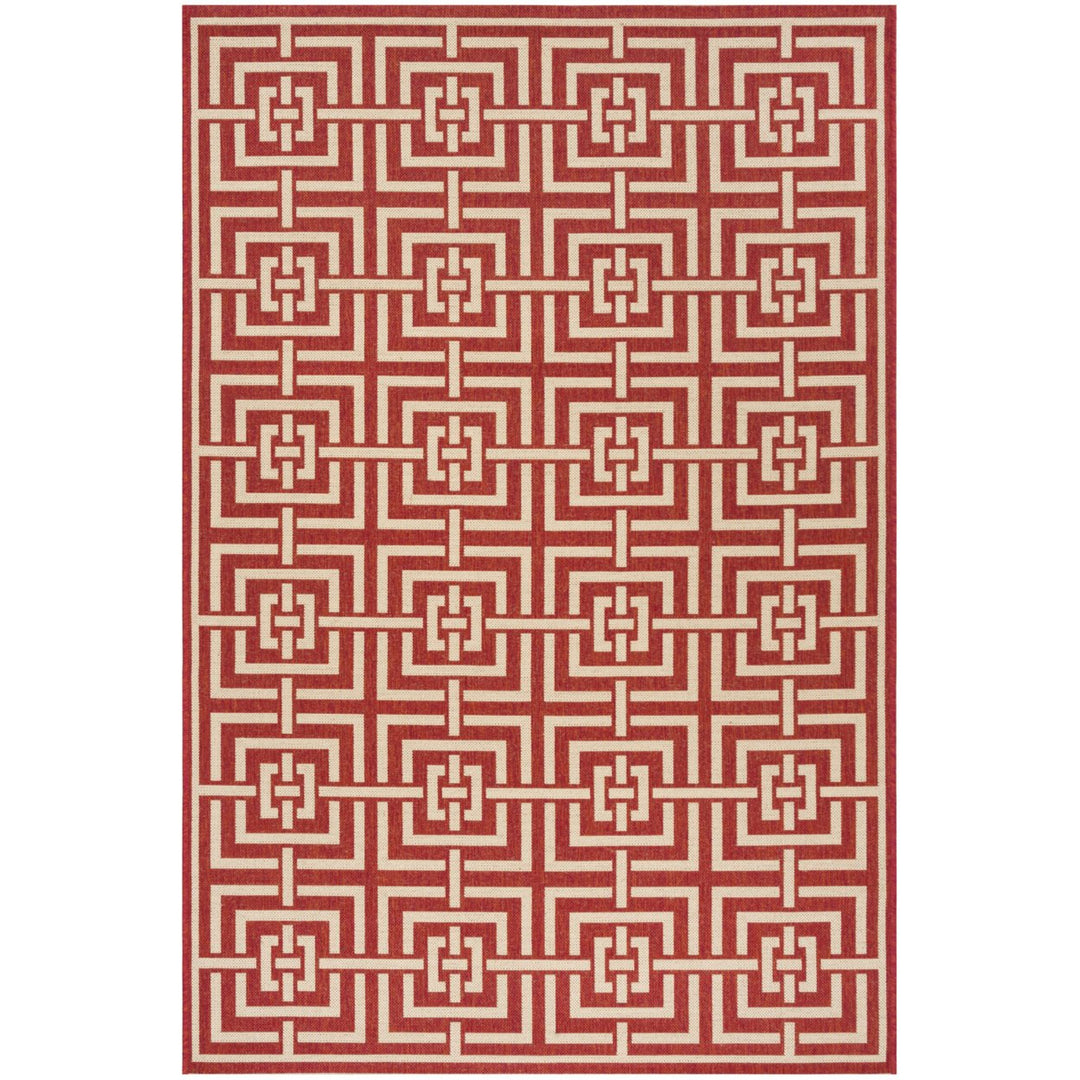 SAFAVIEH Indoor Outdoor BHS128Q Beach House Red / Creme Rug Image 1