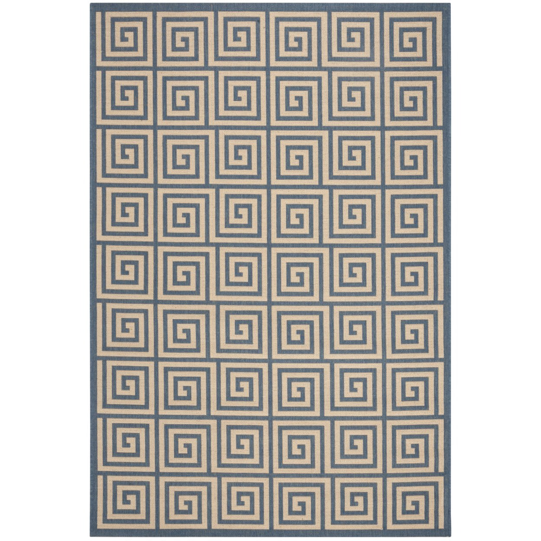 SAFAVIEH Indoor Outdoor BHS129N Beach House Cream / Blue Rug Image 1