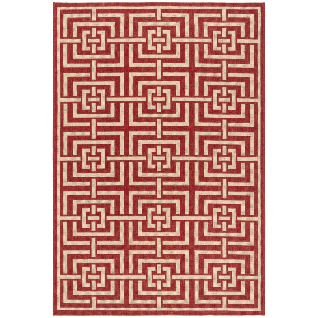 SAFAVIEH Indoor Outdoor BHS128Q Beach House Red / Creme Rug Image 8
