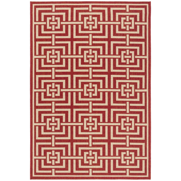 SAFAVIEH Indoor Outdoor BHS128Q Beach House Red / Creme Rug Image 8