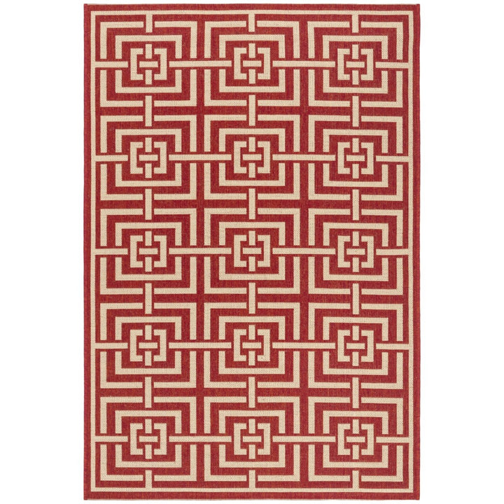 SAFAVIEH Indoor Outdoor BHS128Q Beach House Red / Creme Rug Image 1