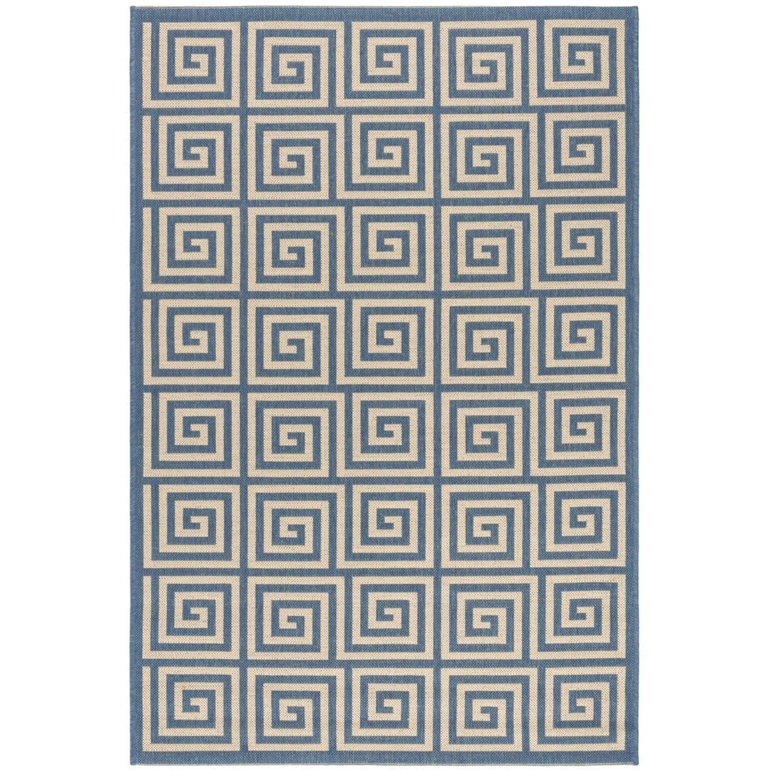 SAFAVIEH Indoor Outdoor BHS129N Beach House Cream / Blue Rug Image 1