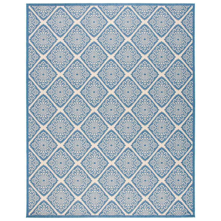 SAFAVIEH Indoor Outdoor BHS132N Beach House Cream / Blue Rug Image 1