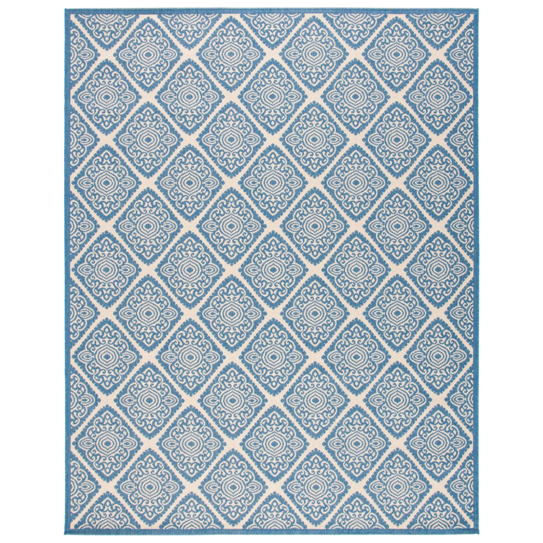 SAFAVIEH Indoor Outdoor BHS132N Beach House Cream / Blue Rug Image 1