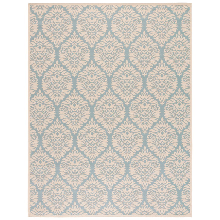 SAFAVIEH Indoor Outdoor BHS135K Beach House Aqua / Cream Rug Image 1