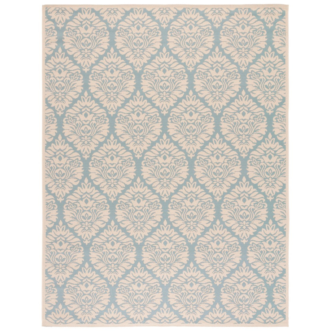 SAFAVIEH Indoor Outdoor BHS135K Beach House Aqua / Cream Rug Image 1