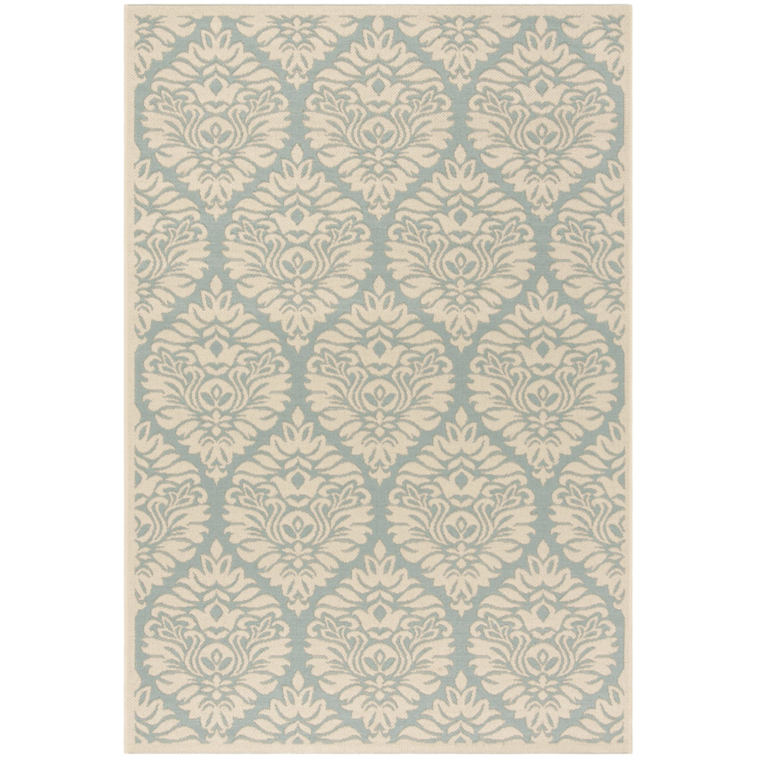 SAFAVIEH Indoor Outdoor BHS135K Beach House Aqua / Cream Rug Image 10