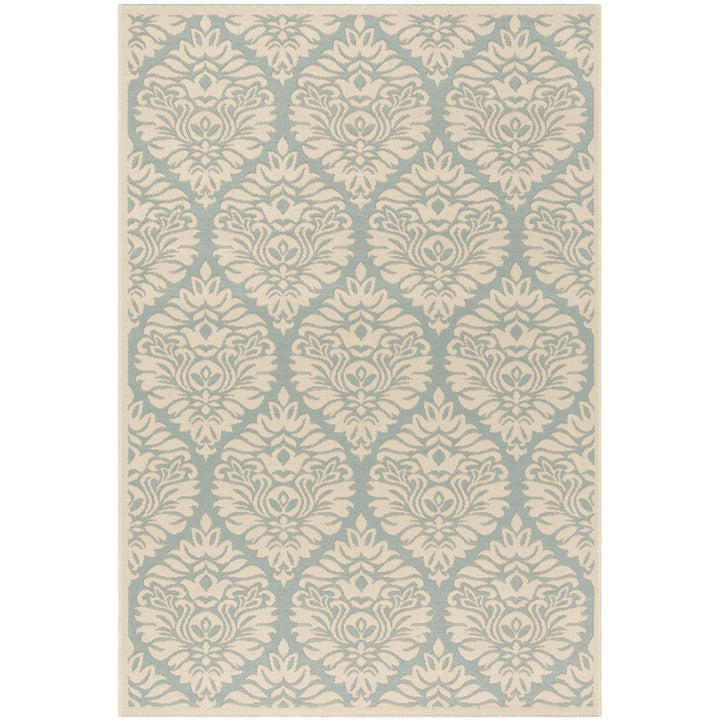 SAFAVIEH Indoor Outdoor BHS135K Beach House Aqua / Cream Rug Image 10