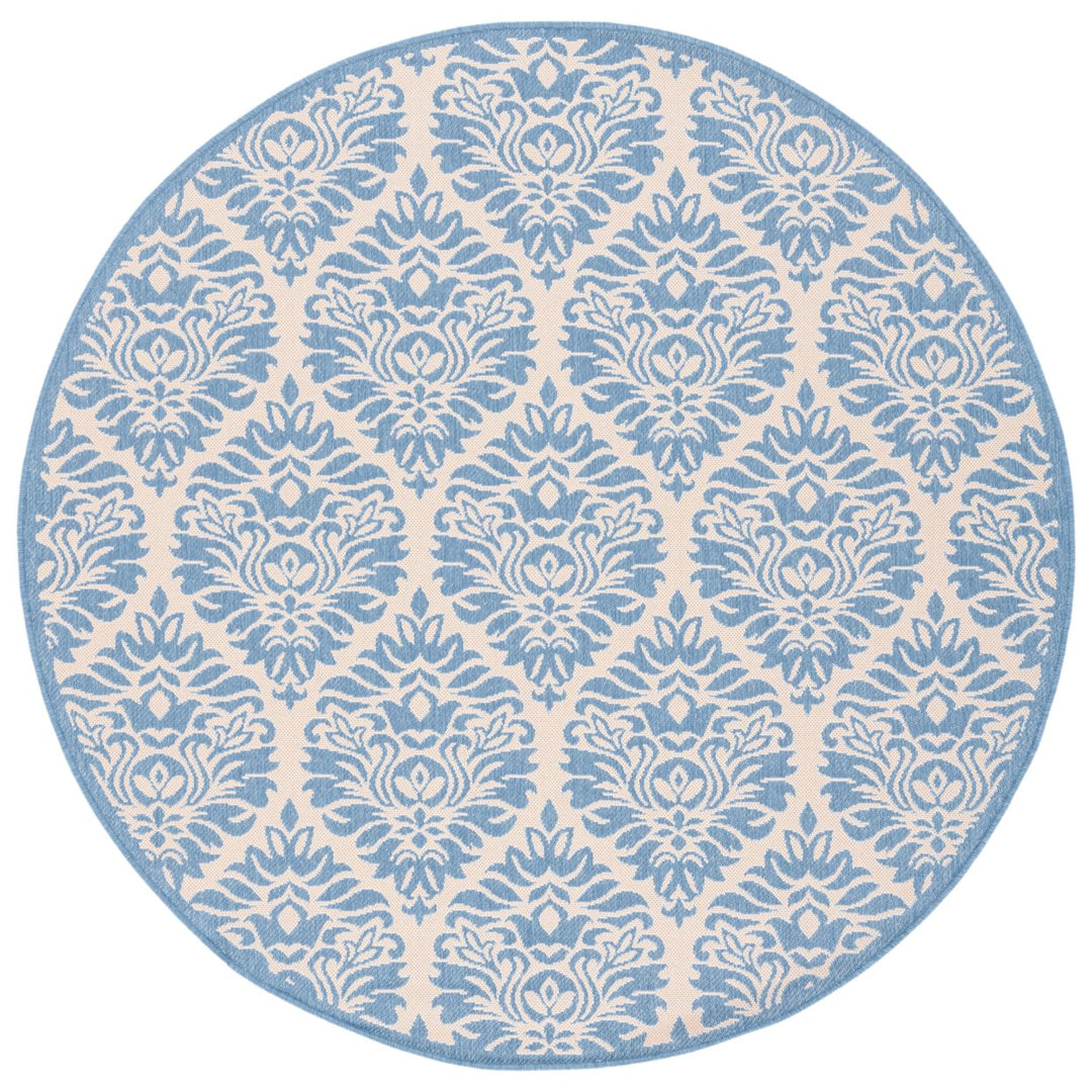 SAFAVIEH Indoor Outdoor BHS135N Beach House Cream / Blue Rug Image 1