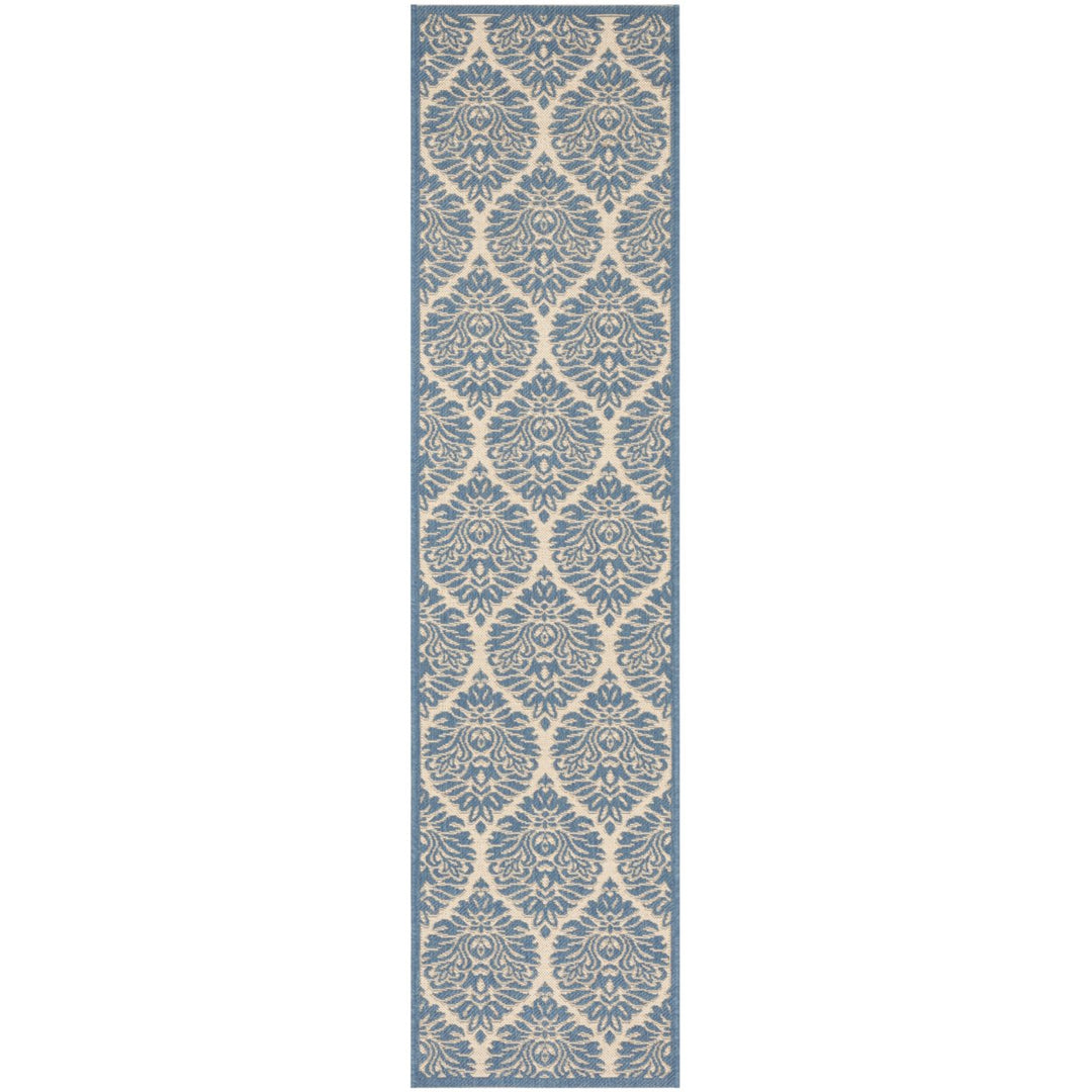 SAFAVIEH Indoor Outdoor BHS135N Beach House Cream / Blue Rug Image 1