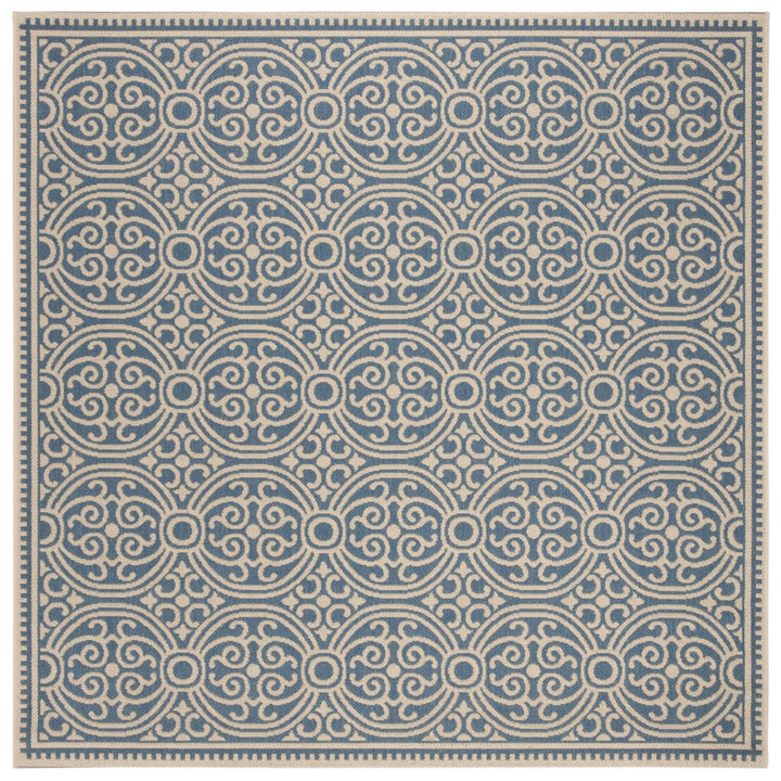 SAFAVIEH Indoor Outdoor BHS134N Beach House Cream / Blue Rug Image 1