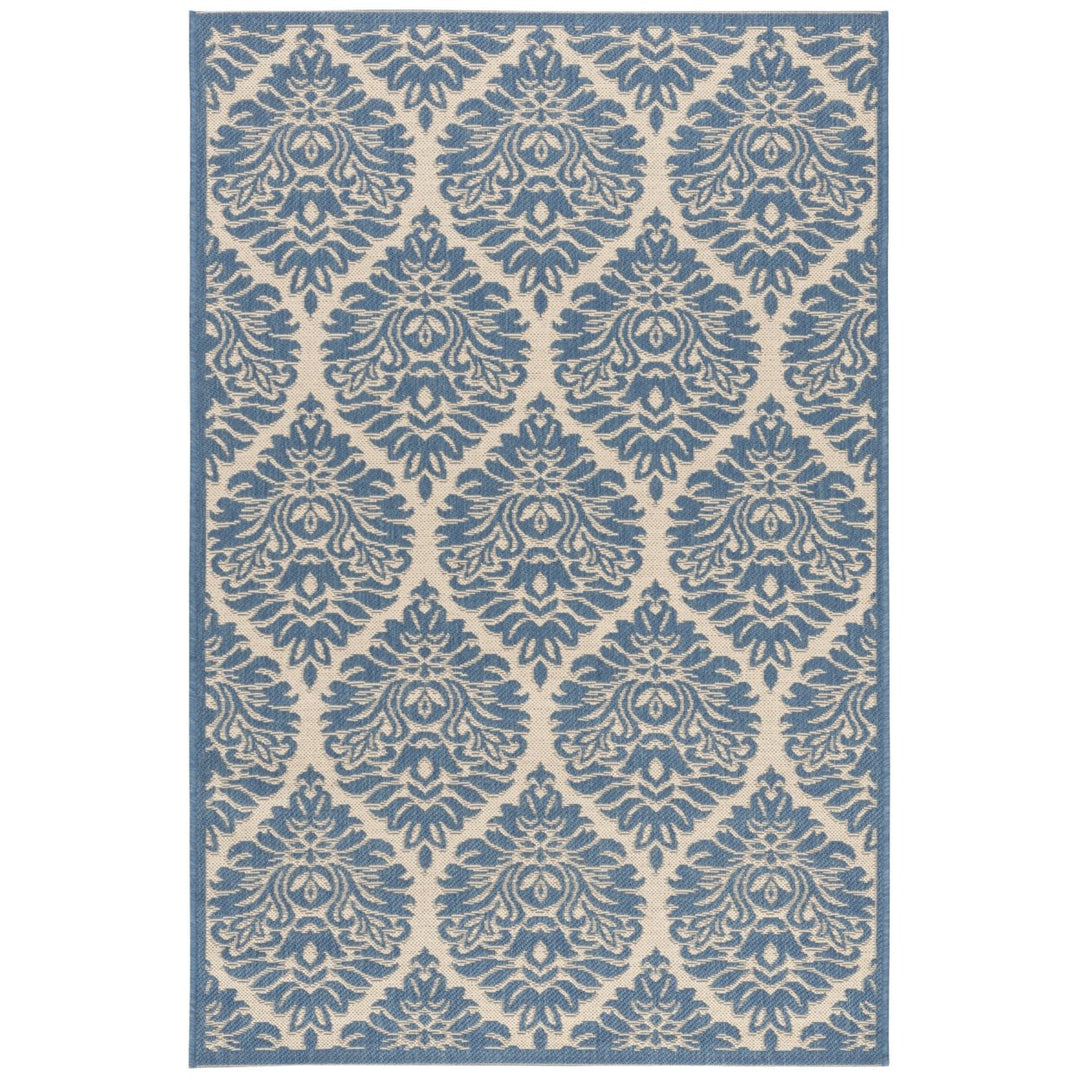 SAFAVIEH Indoor Outdoor BHS135N Beach House Cream / Blue Rug Image 1