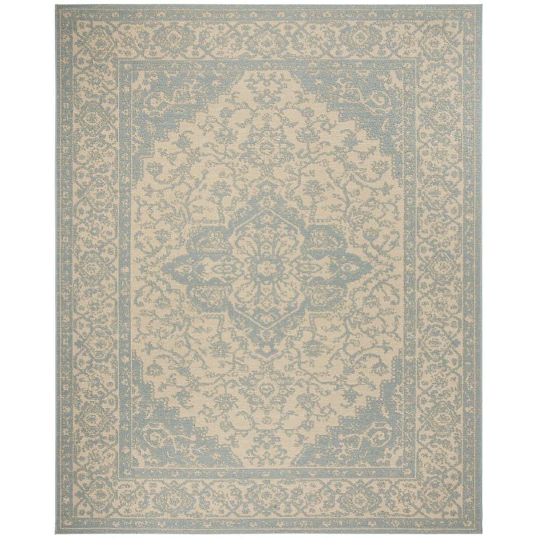 SAFAVIEH Indoor Outdoor BHS137L Beach House Cream / Aqua Rug Image 1