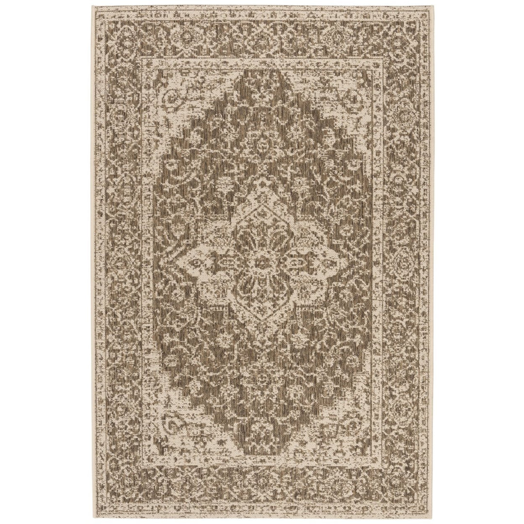 SAFAVIEH Indoor Outdoor BHS137D Beach House Beige / Cream Rug Image 1