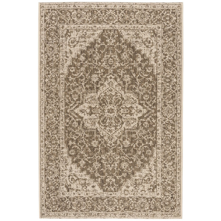 SAFAVIEH Indoor Outdoor BHS137D Beach House Beige / Cream Rug Image 1