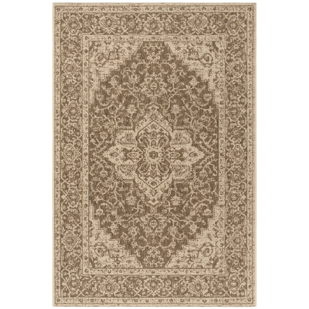 SAFAVIEH Indoor Outdoor BHS137D Beach House Beige / Cream Rug Image 1