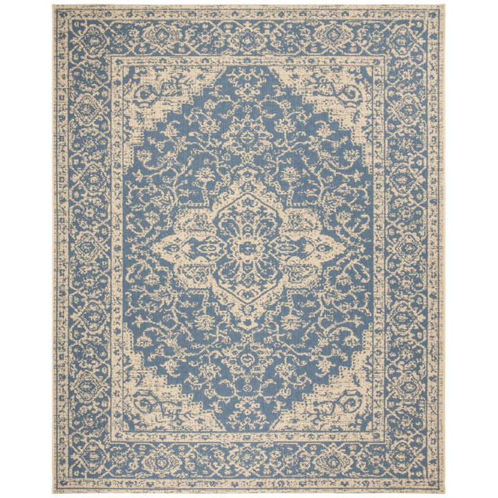 SAFAVIEH Indoor Outdoor BHS137M Beach House Blue / Creme Rug Image 1