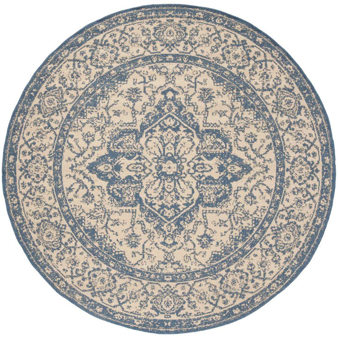 SAFAVIEH Indoor Outdoor BHS137N Beach House Cream / Blue Rug Image 1