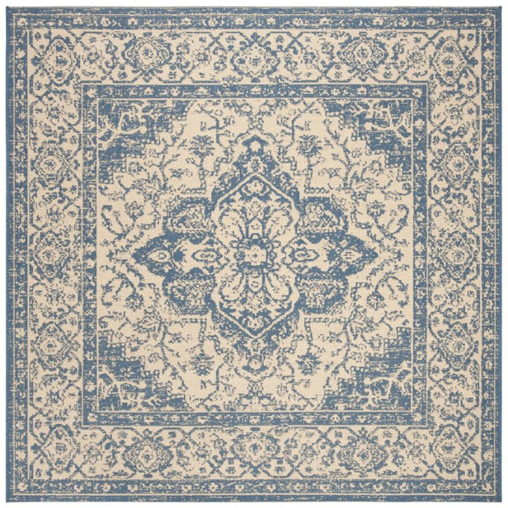 SAFAVIEH Indoor Outdoor BHS137N Beach House Cream / Blue Rug Image 1