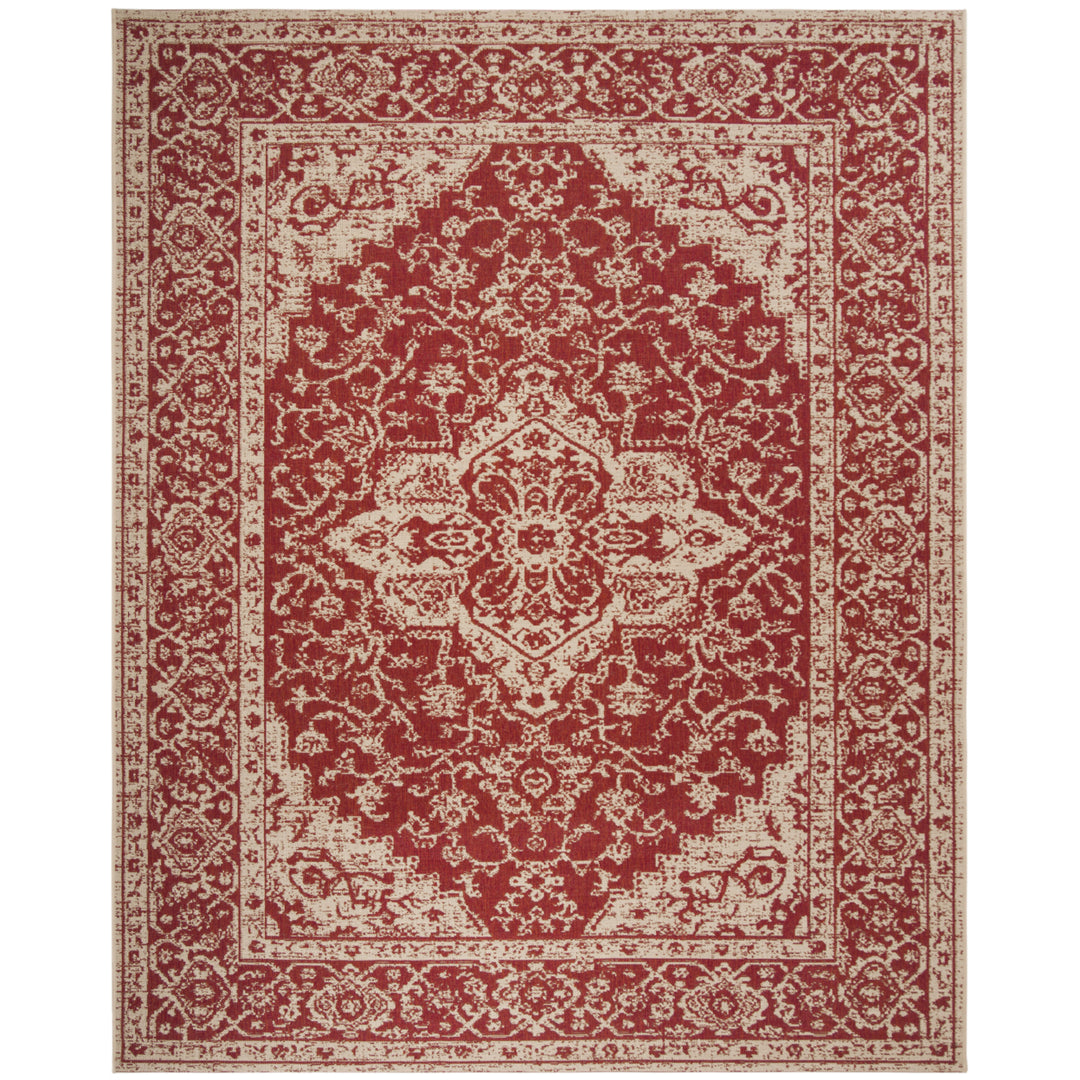 SAFAVIEH Indoor Outdoor BHS137Q Beach House Red / Creme Rug Image 4
