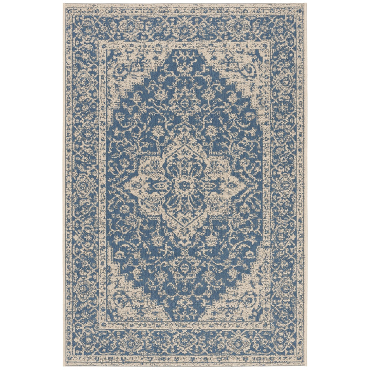 SAFAVIEH Indoor Outdoor BHS137M Beach House Blue / Creme Rug Image 10