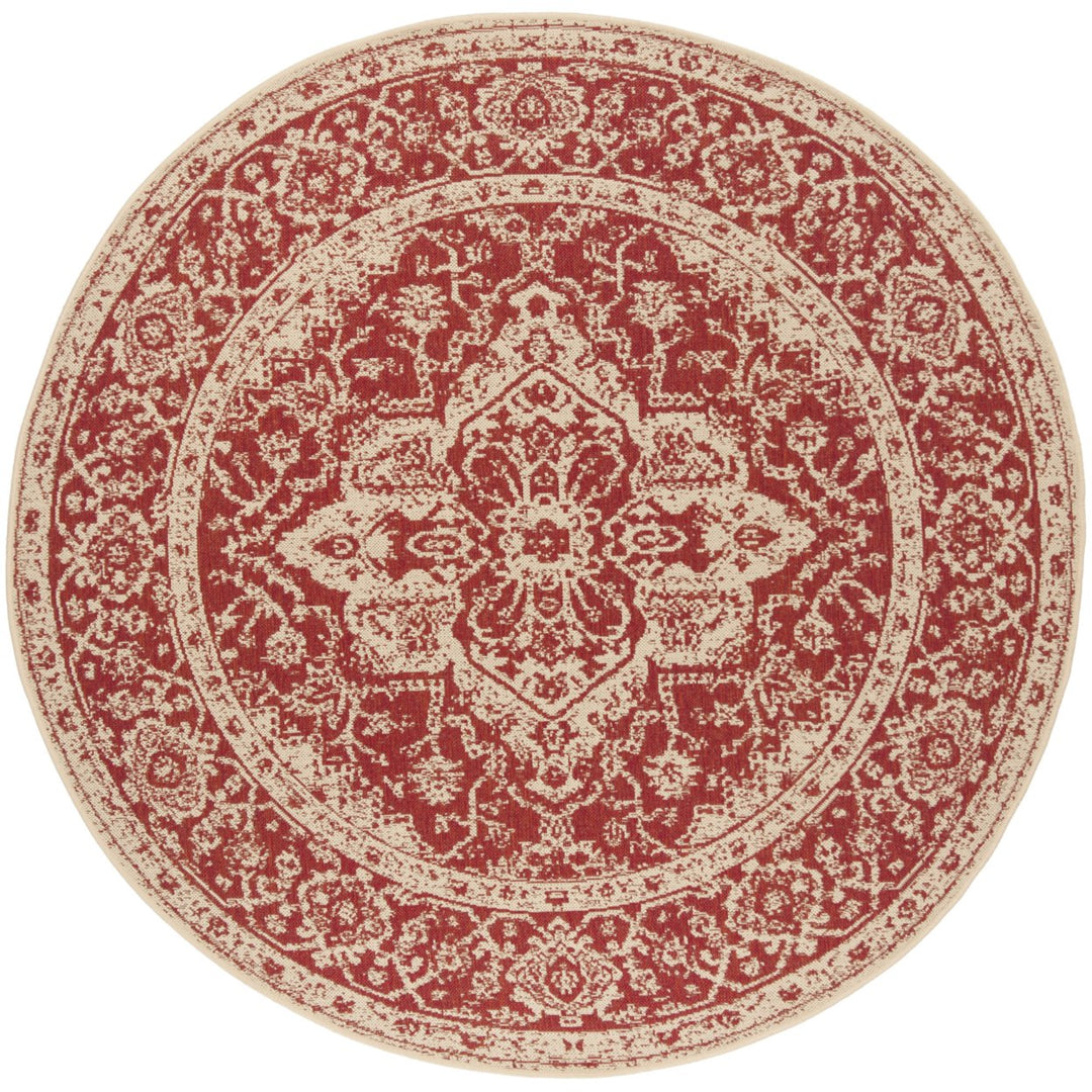 SAFAVIEH Indoor Outdoor BHS137Q Beach House Red / Creme Rug Image 5