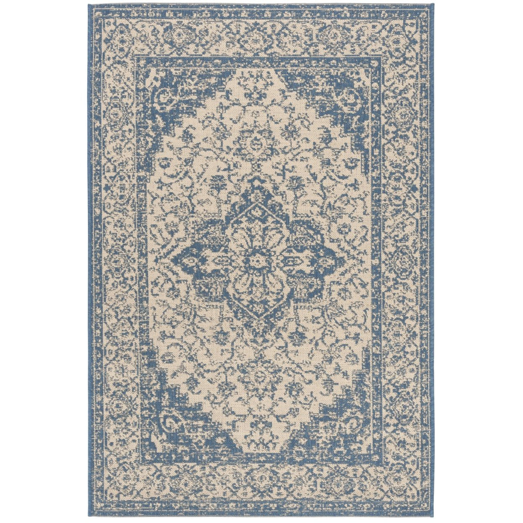 SAFAVIEH Indoor Outdoor BHS137N Beach House Cream / Blue Rug Image 1