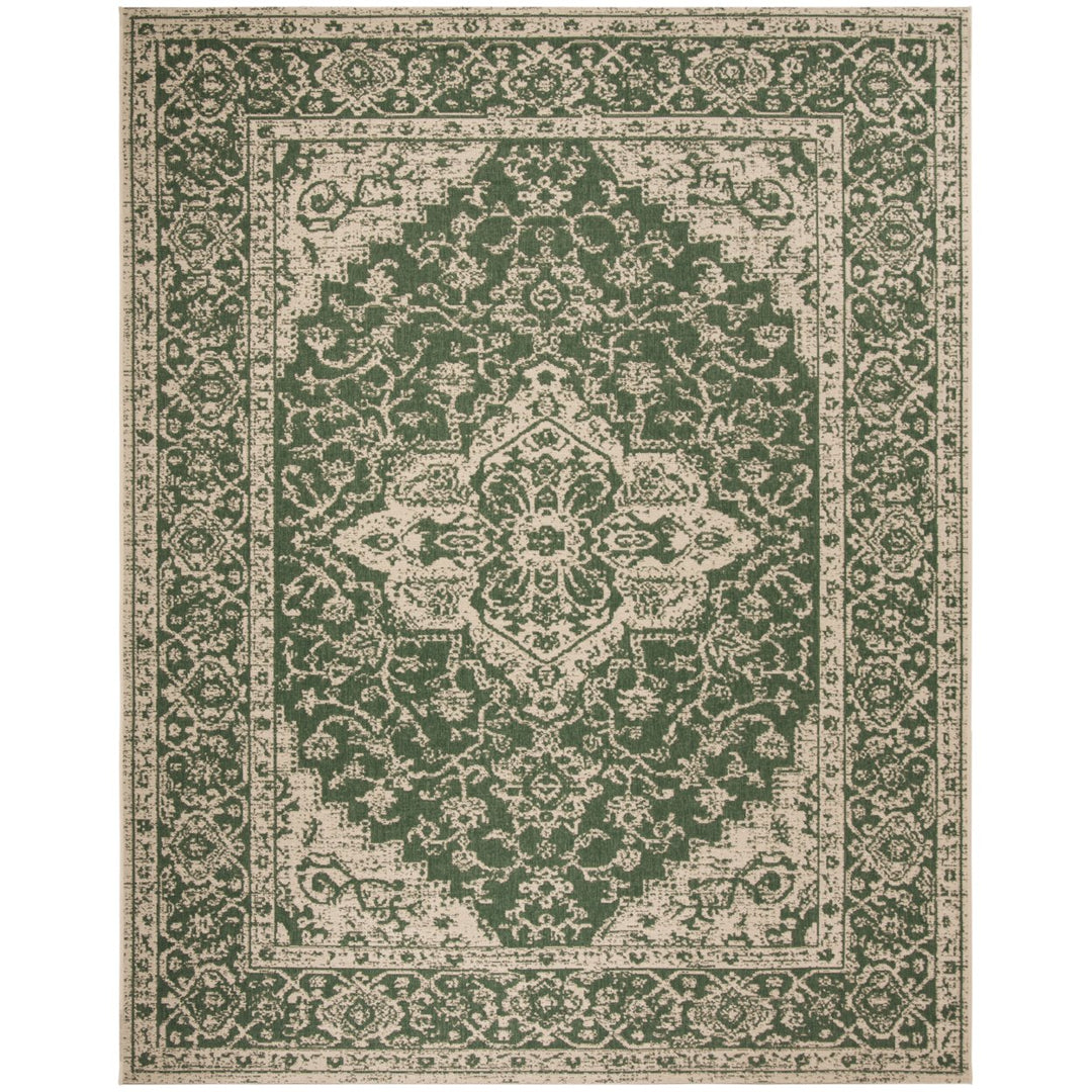 SAFAVIEH Indoor Outdoor BHS137Y Beach House Green / Creme Rug Image 1