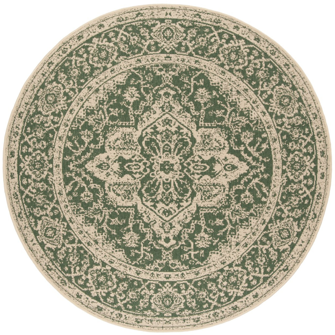 SAFAVIEH Indoor Outdoor BHS137Y Beach House Green / Creme Rug Image 1