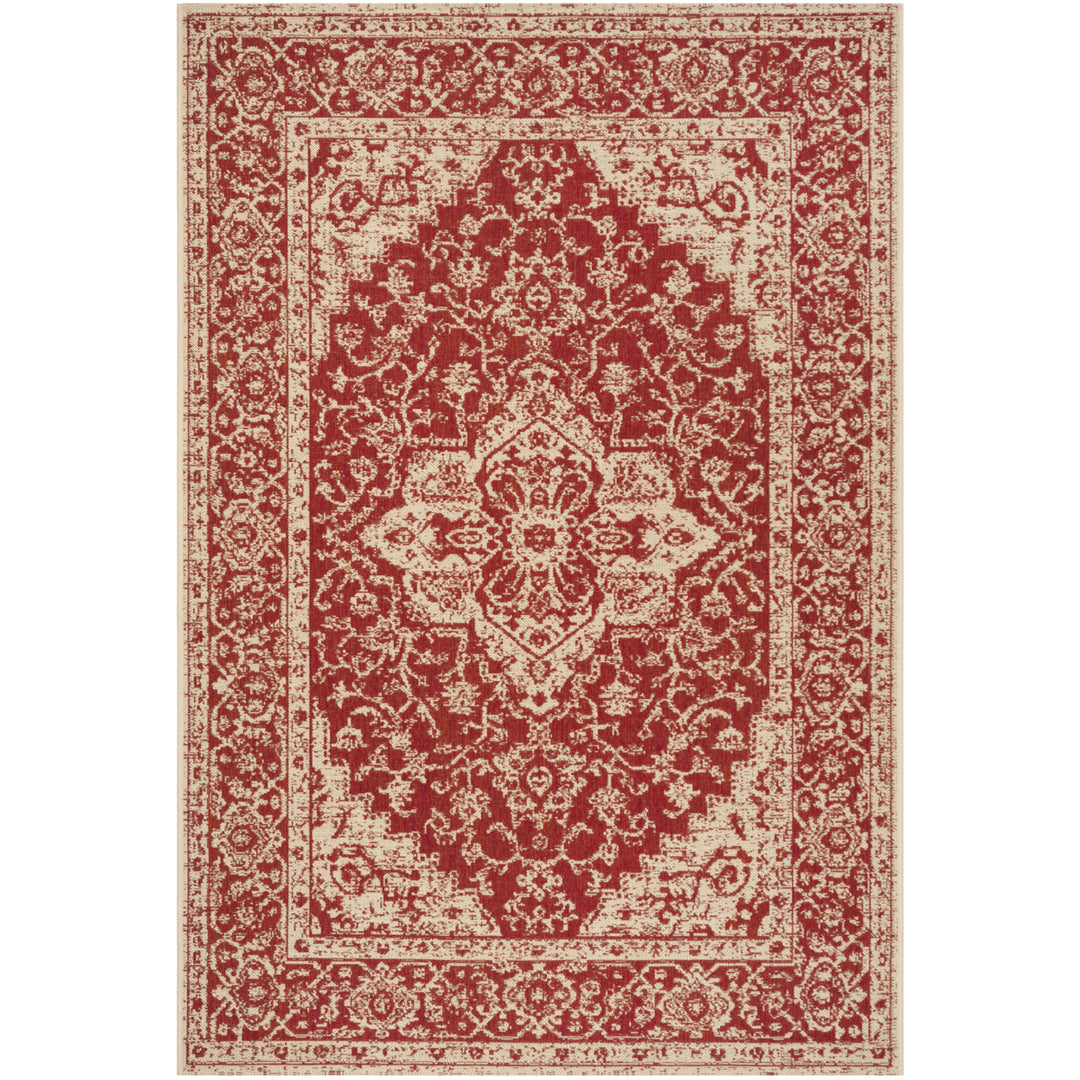 SAFAVIEH Indoor Outdoor BHS137Q Beach House Red / Creme Rug Image 10
