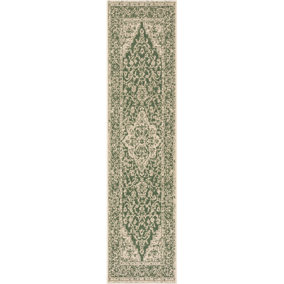 SAFAVIEH Indoor Outdoor BHS137Y Beach House Green / Creme Rug Image 1