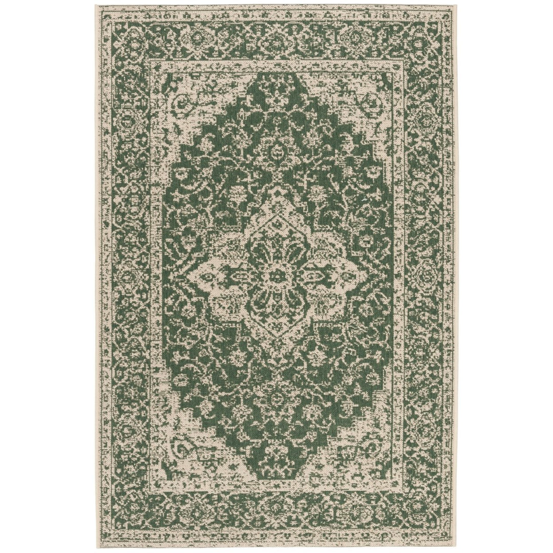 SAFAVIEH Indoor Outdoor BHS137Y Beach House Green / Creme Rug Image 1