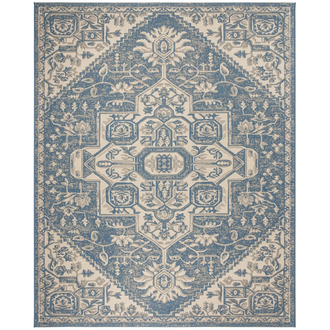 SAFAVIEH Indoor Outdoor BHS138N Beach House Cream / Blue Rug Image 1