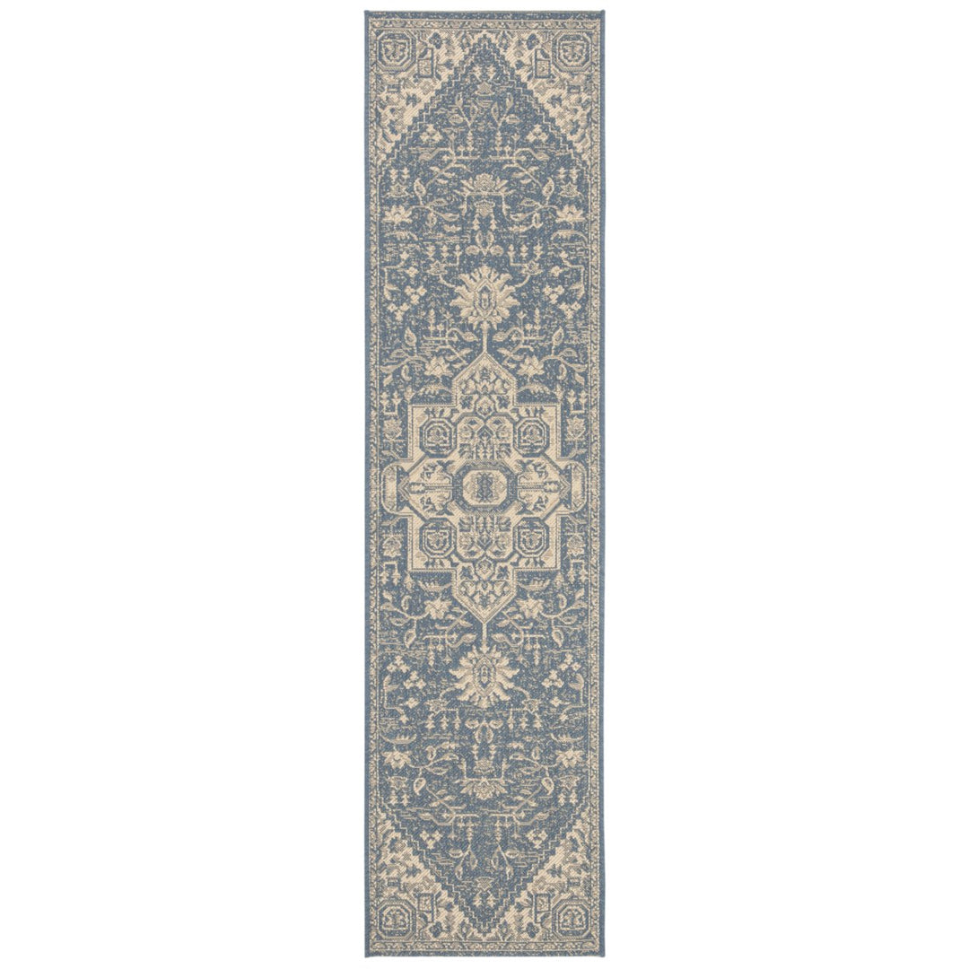 SAFAVIEH Indoor Outdoor BHS138N Beach House Cream / Blue Rug Image 1