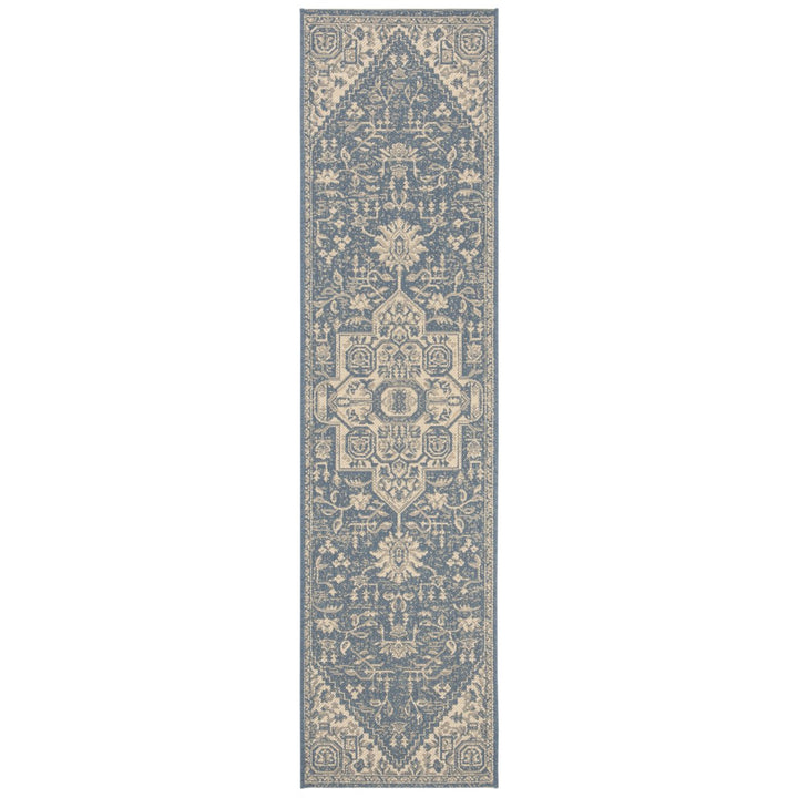 SAFAVIEH Indoor Outdoor BHS138N Beach House Cream / Blue Rug Image 1