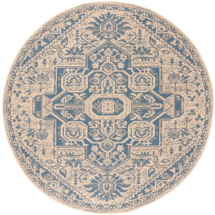 SAFAVIEH Indoor Outdoor BHS138M Beach House Blue / Creme Rug Image 1