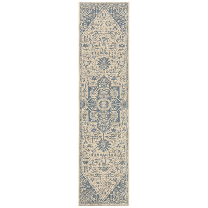 SAFAVIEH Indoor Outdoor BHS138M Beach House Blue / Creme Rug Image 1